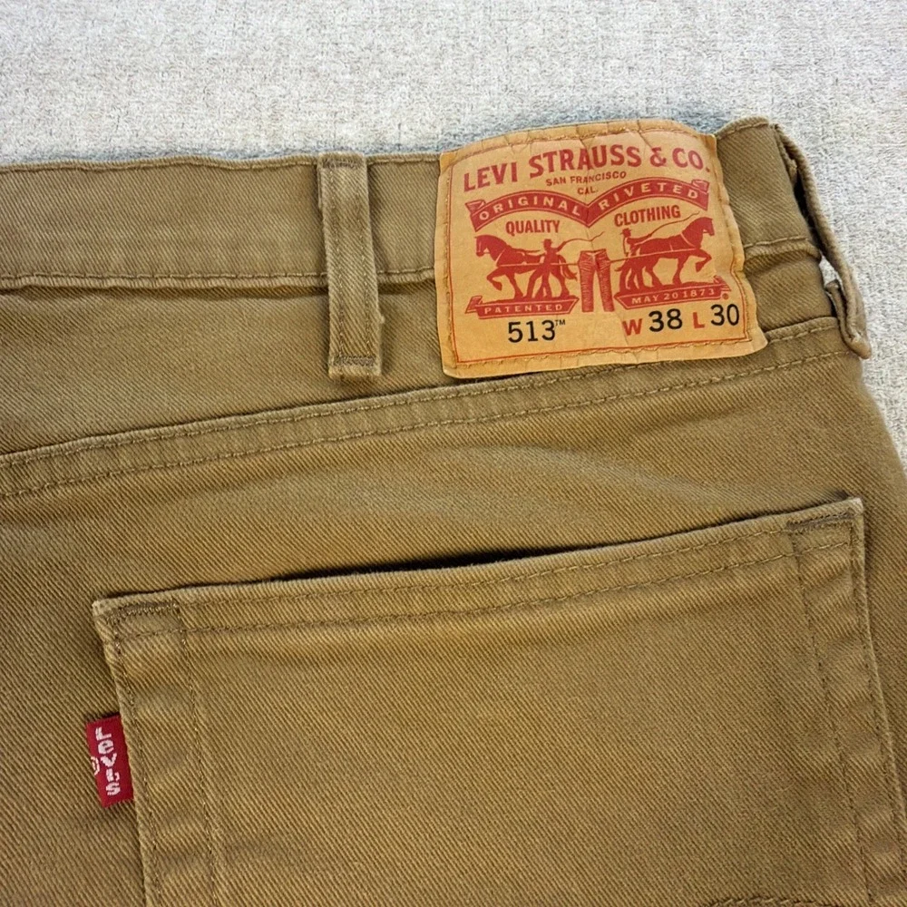 Levi's Jeans 513 Men Size 38x30 Straight Leg Brown Stretch Denim Classic